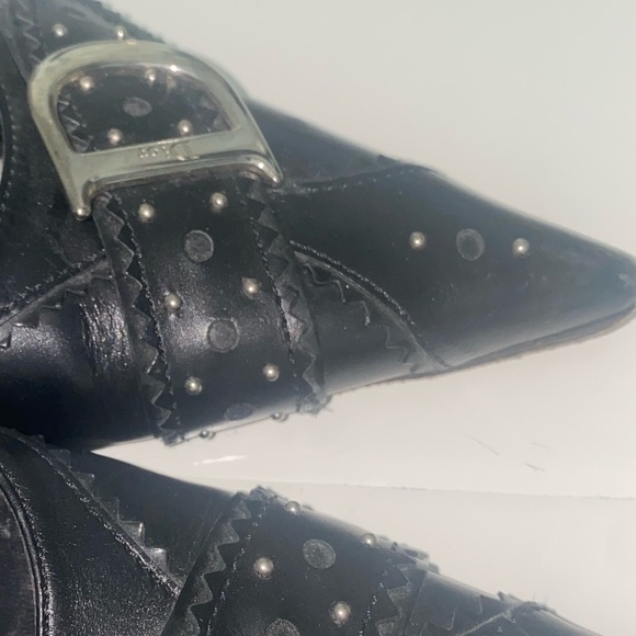 VINTAGE CHRISTIAN DIOR POINTY BLACK HEELS 39/2 - Picture 2 of 6